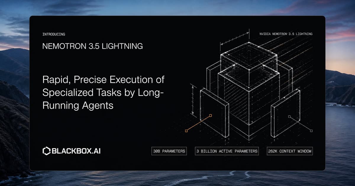 Announcing Nemotron 3.5 Lightning: reasoning at 1,200 tokens/sec cover